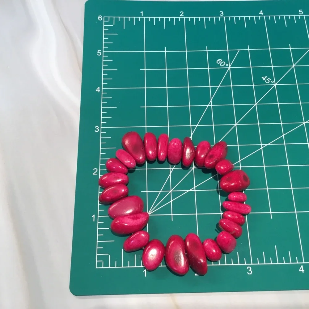 Fuchsia Howlite Stretch Bracelet - Picture 5 of 5